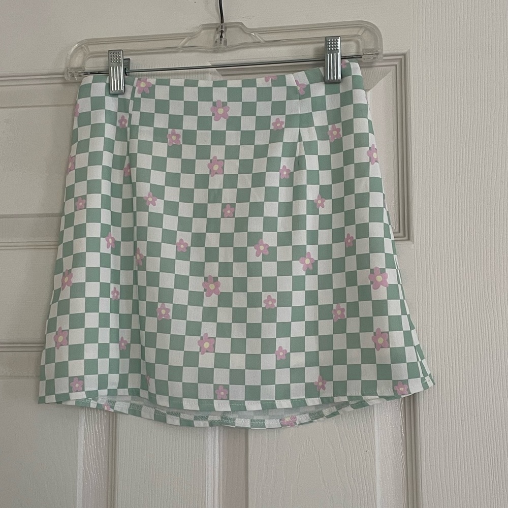 princess polly checkered mini skirt
